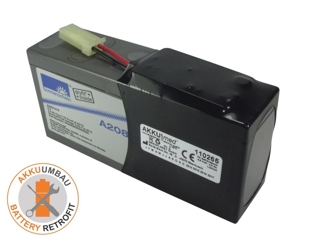AKKUmed lead-acid battery retrofit suitable for Protocol Propaq CA Vital Signs Monitor (VSM)
