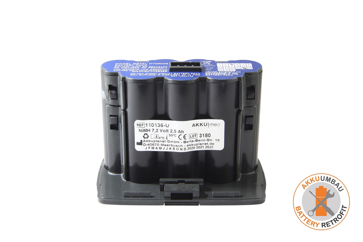 AKKUmed NiMH battery retrofit suitable for Nellcor capnometer, pulse oximeter type NPB70, NPB75,
