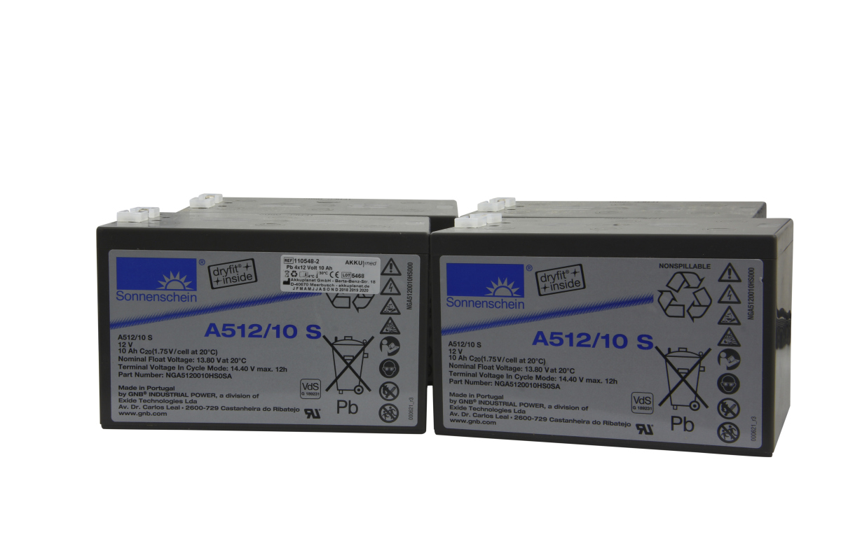 AKKUmed lead-acid battery (2 pieces) suitable for Maquet OR table 1130.01, 1130.02, 1420.01