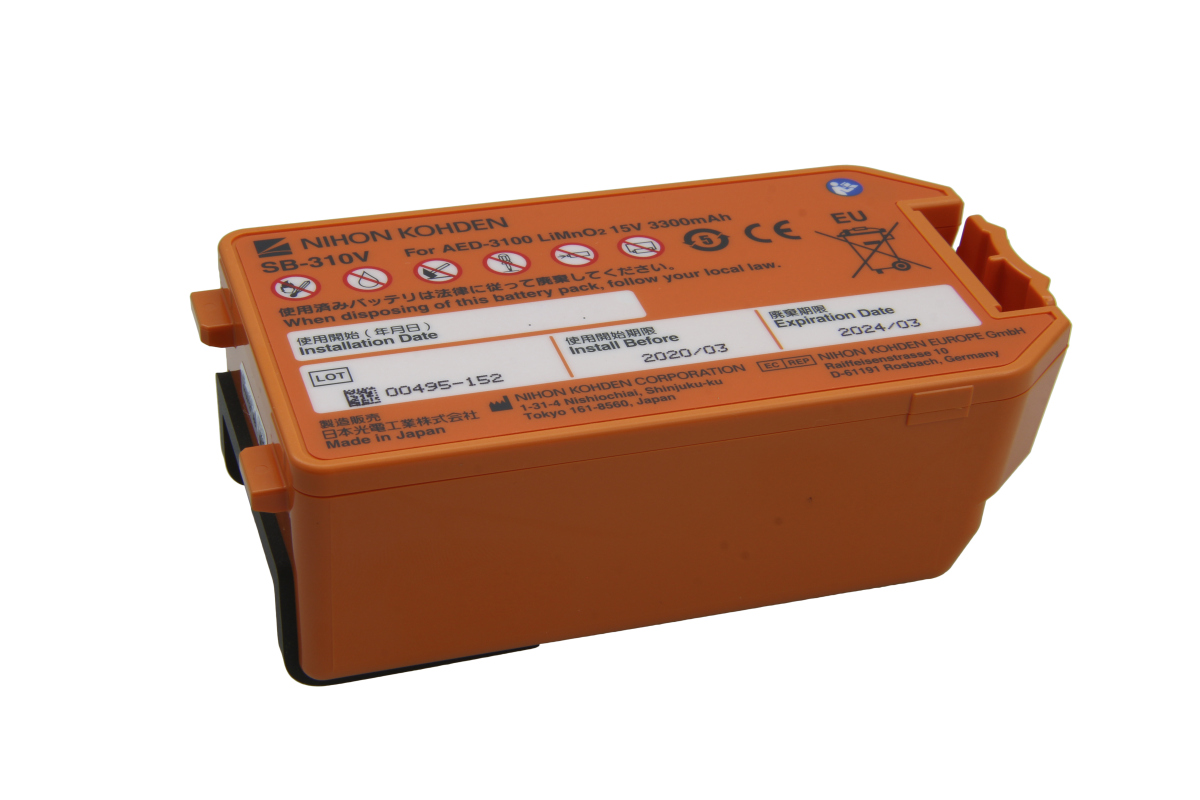 Original Nihon Kohden Lithiumbatterie für Defibrillator Cardiolife AED3100 - Typ SB-310V