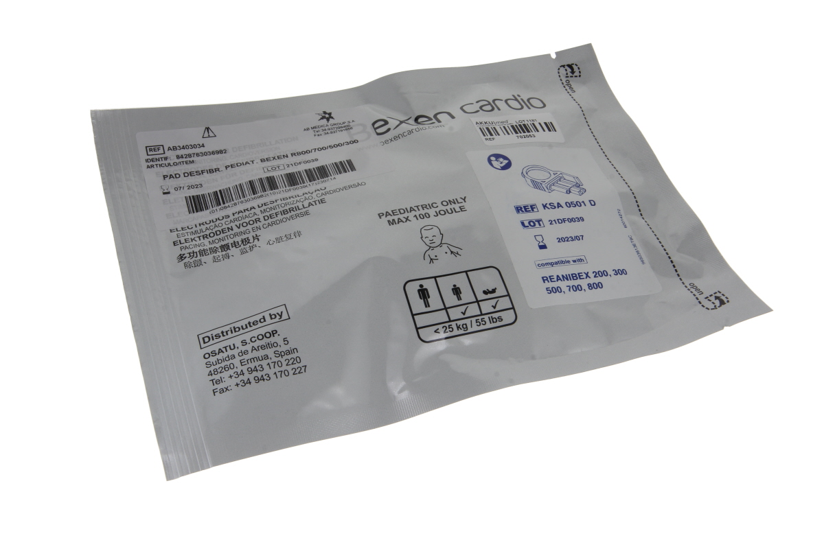 Original defibrillation electrodes for Reanibex 200, 300, KSA 0501D