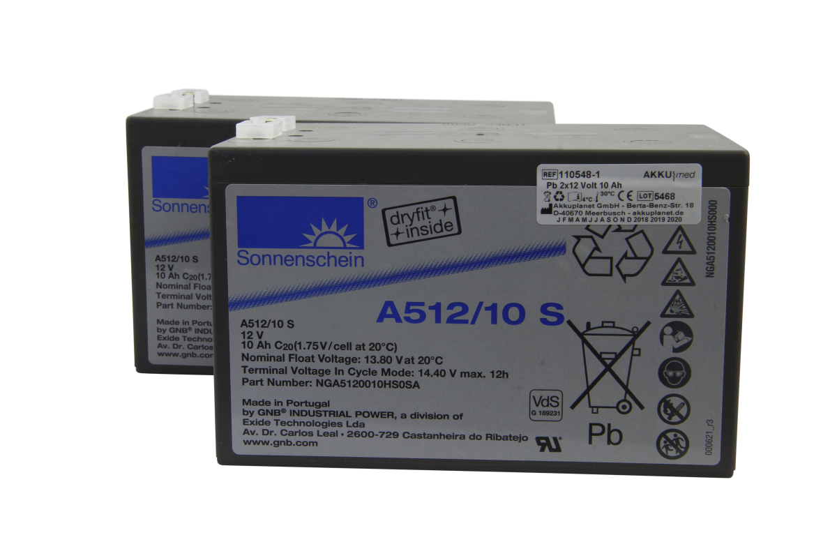 AKKUmed lead-acid battery (2 pieces) suitable for Maquet mobile OR table Betastar 1131.02 ; 1533.01