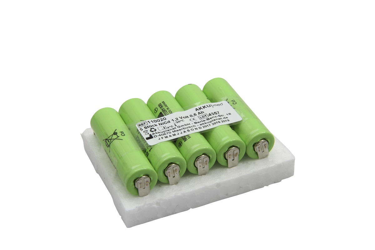 AKKUmed*CE NC battery suitable for Fresenius Vial (MCM) Injekcomat S - 5 pieces