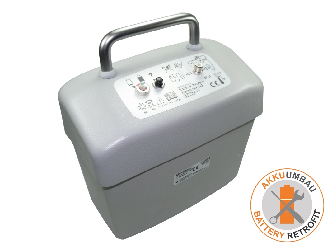 AKKUmed lead-acid battery retrofit suitable for Smith&Nephew patient lifter - Bathmaster 2000