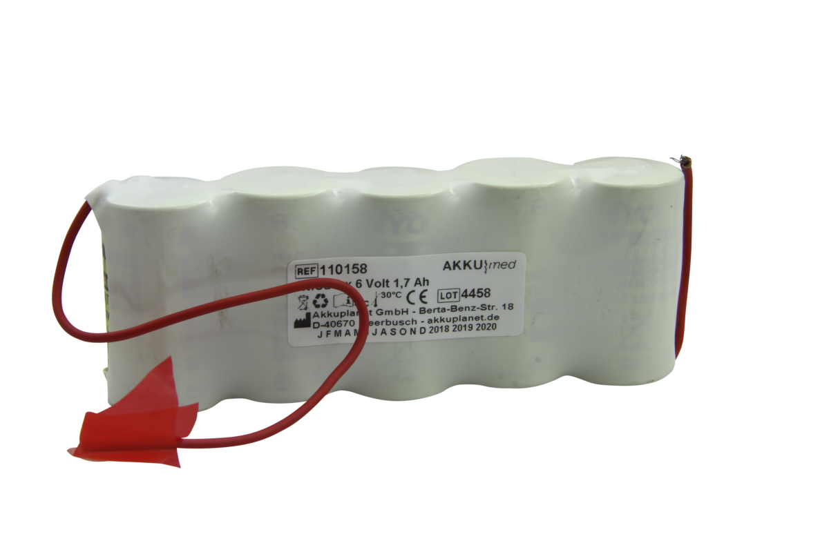 AKKUmed NC battery suitable for Mela defibrillator Melacard Pulsback, Control MCCo