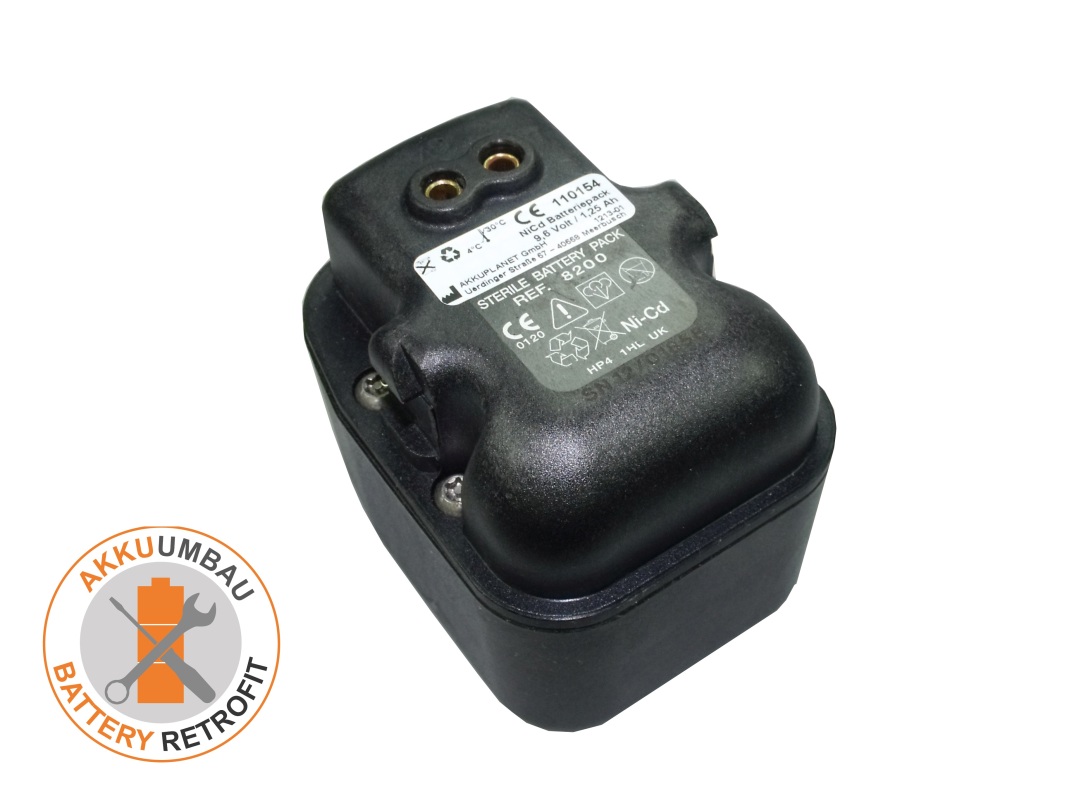 AKKUmed NC battery retrofit suitable for deSoutter cordless surgery screwdriver SBX500, 8200