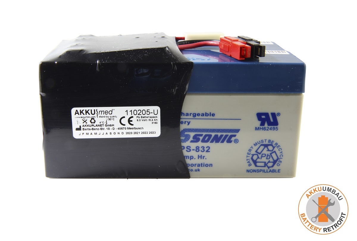 AKKUmed lead-acid battery retrofit suitable for Protocol Propaq 102EL, 104, 106, 202EL, 204EL,