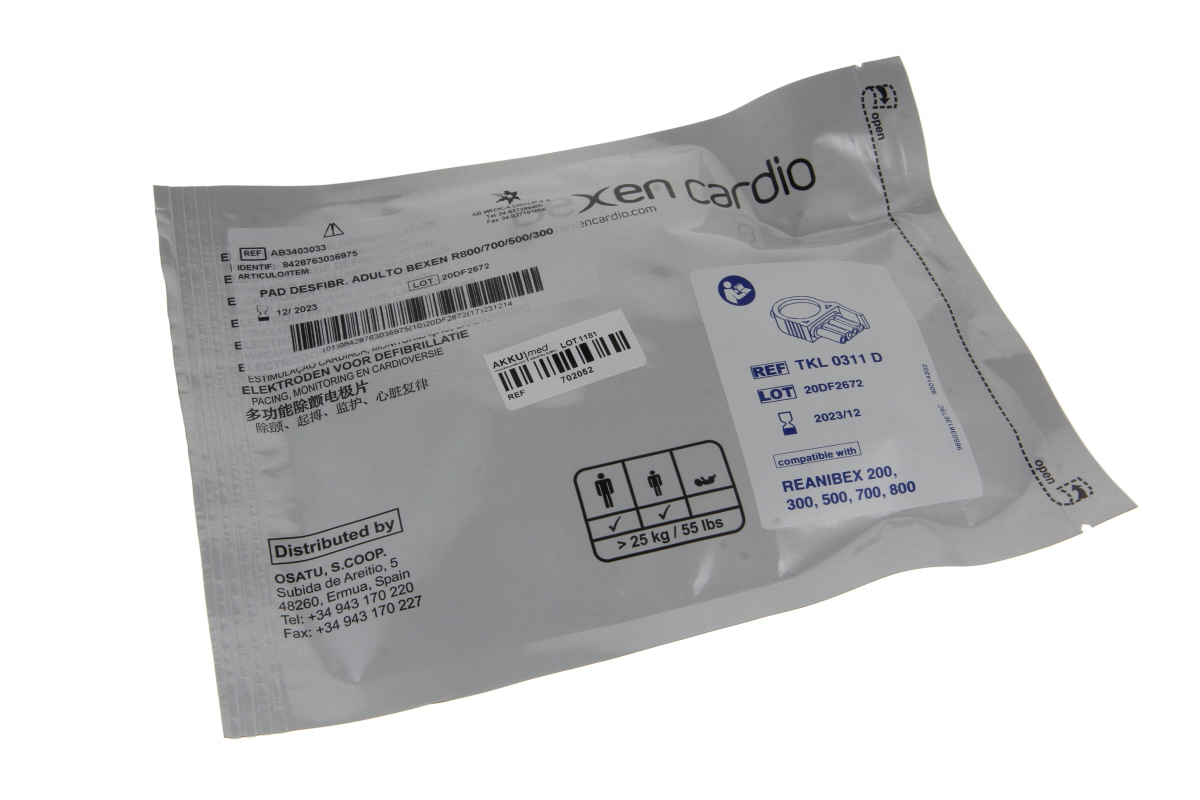 Original defibrillation electrodes for Reanibex 200, 300, 500, 700, 800