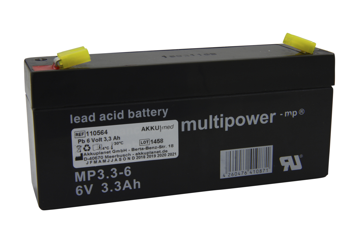 AKKUmed lead-acid battery suitable for GE, Criticon Dinamap proCare NIBP 100, 300, 320